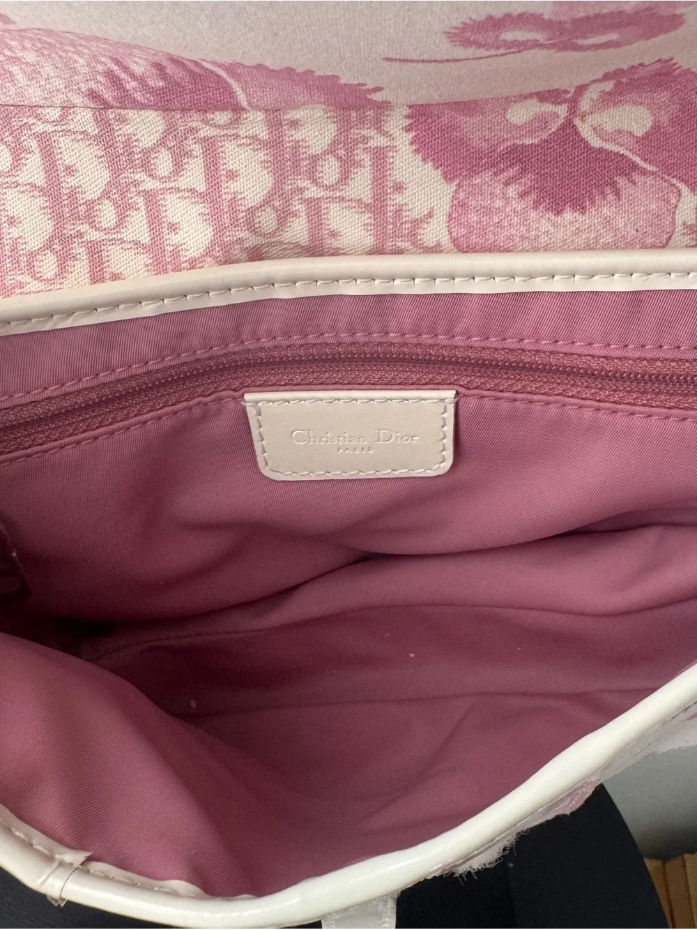 Vintage authentic Christian Dior 2004 PinkGirly Diorissimo Saddle Bag